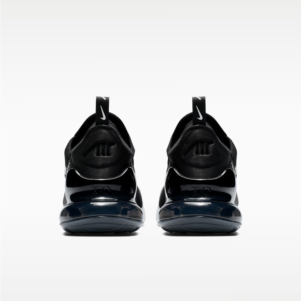 Nike Air Max 270 Black and White Athletic Shoes - Picture 5 of 6